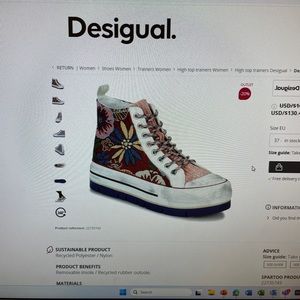 Desigual crush Rosa multicolor shoes